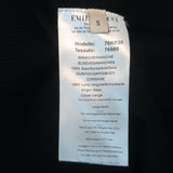 Emilio Pucci ruffled silk-sleeve knit top, black virgin wool with silk sleeves, authentic pre-owned luxury piece