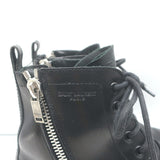 Saint Laurent Ranger Zip Combat Boots Black Leather Size 38.5 Flat Ankle Boots