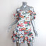 Zimmermann Off the Shoulder Mini Dress Allia White Floral Print Linen Size 2
