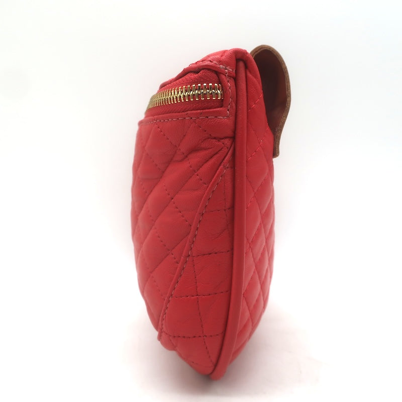 Clare V. Supreme FannyPack Belt Bag Red Quilted Leather