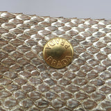 Prada Metallic Snakeskin-Trimmed Raffia Medium Hobo Bag Beige/Gold