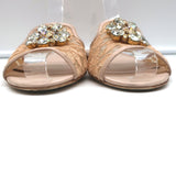 Dolce & Gabbana Brooch Slides Blush Lace & Satin Size 41 Open Toe Sandals