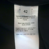 Gabriela Hearst Elea Puff Sleeve Belted Maxi Dress Black Pleated Linen Size 42