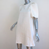 Isabel Marant Etoile Godwin Puff Sleeve Mini Dress Cream Linen-Blend Size 36 NEW
