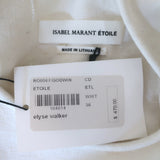 Isabel Marant Etoile Godwin Puff Sleeve Mini Dress Cream Linen-Blend Size 36 NEW