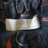 Ulla Johnson Lorena Puff Sleeve Top Obsidian Marble Print Taffeta Size 0