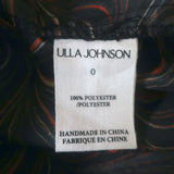 Ulla Johnson Lorena Puff Sleeve Top Obsidian Marble Print Taffeta Size 0