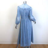 Zimmermann Lucky Denim Midi Dress Skylark Blue Cotton Size 1