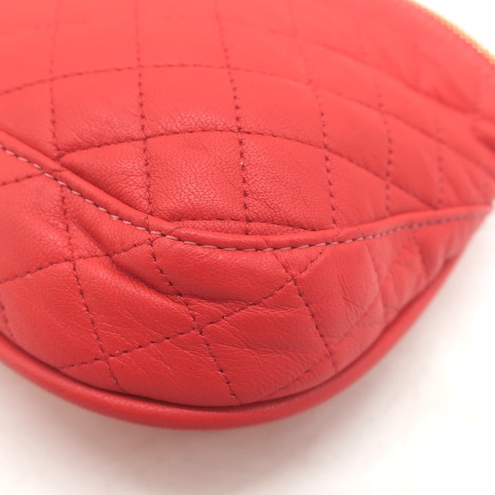 Clare V. Supreme FannyPack Belt Bag Red Quilted Leather