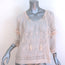 Ulla Johnson Emma Blouse Light Pink Embroidered Silk Size 2 Tassel Tie Top NEW