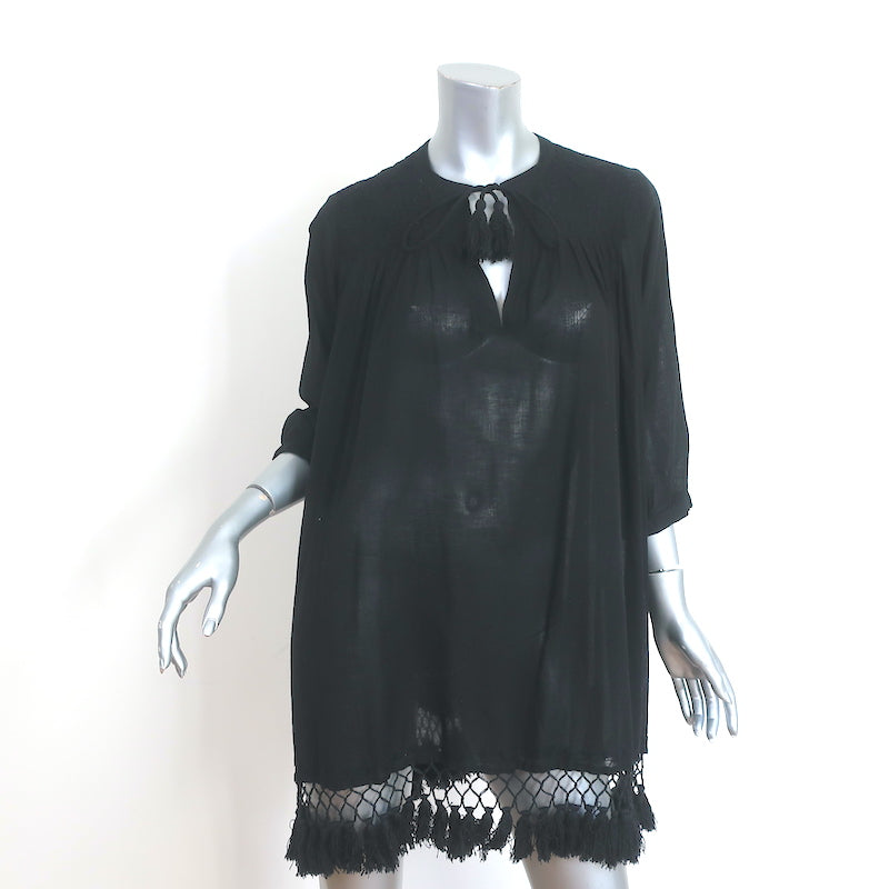 Roller Rabbit Lucknow Serafina Tunic Dress Black Embroidered Cotton Si Celebrity Owned Roller Rabbit Lucknow Serafina Tunic Dress Black Embroidered Cotton Si Celebrity Owned
