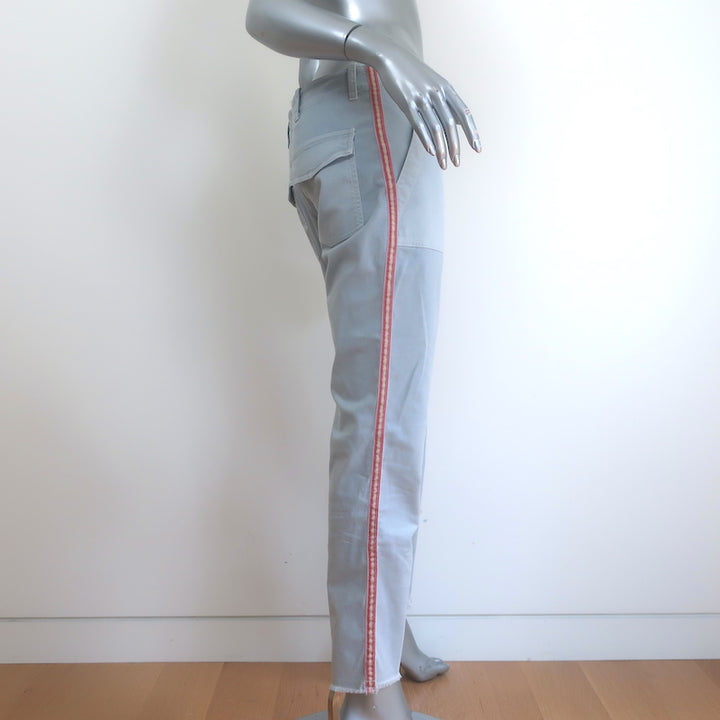 Nili Lotan East Hampton Side Stripe Pants Steel Blue Stretch Cotton Size 4