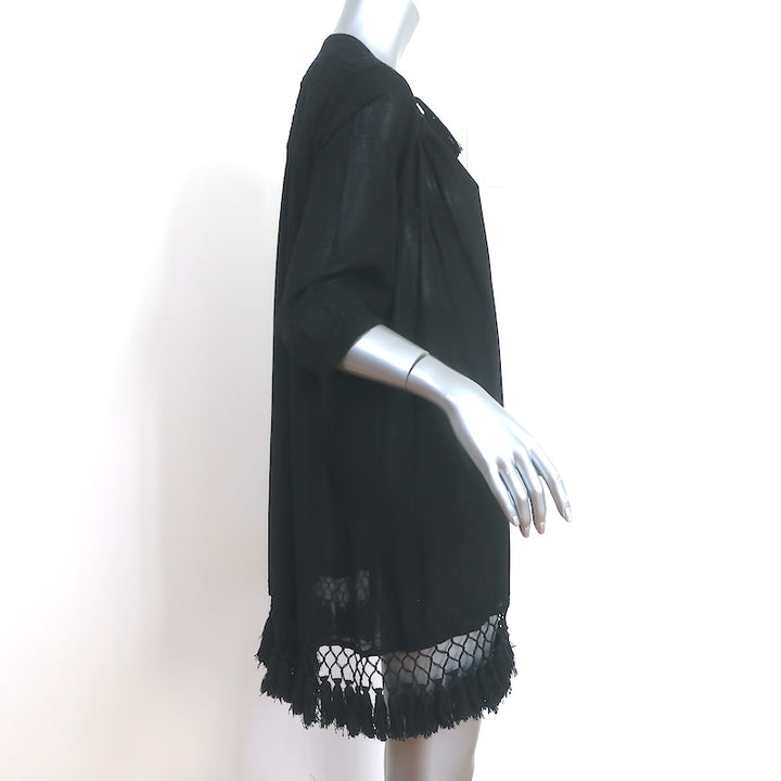 Roller Rabbit Lucknow Serafina Tunic Dress Black Embroidered Cotton Size Small