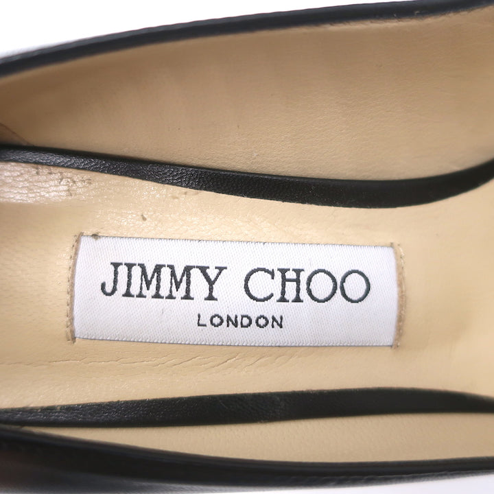 Jimmy Choo Romy 85 Pumps Black Kid Leather Size 38.5 Pointed Toe Heels