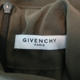 Givenchy olive silk draped twist-neck blouse, long sleeve, size 38 — authentic pre-owned luxury piece