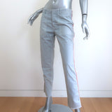 Nili Lotan East Hampton Side Stripe Pants Steel Blue Stretch Cotton Size 4