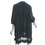 Roller Rabbit Lucknow Serafina Tunic Dress Black Embroidered Cotton Size Small