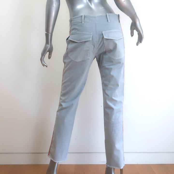 Nili Lotan East Hampton Side Stripe Pants Steel Blue Stretch Cotton Size 4