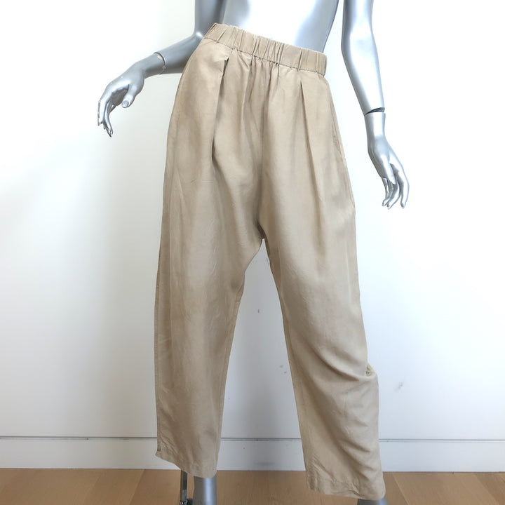 Cortana Button Down Shirt &amp; Pants Set Beige Silk Size 40
