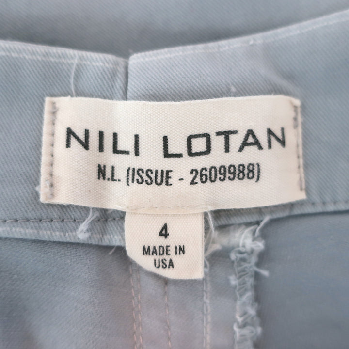 Nili Lotan East Hampton Side Stripe Pants Steel Blue Stretch Cotton Size 4