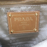 Prada Metallic Snakeskin-Trimmed Raffia Medium Hobo Bag Beige/Gold