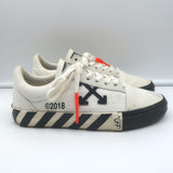 Off-White c/o Virgil Abloh Vulcanized Low Top Sneakers White Canvas Size 39