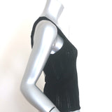 Veronica Beard Galli Tank Top Black Pointelle Knit Size Small