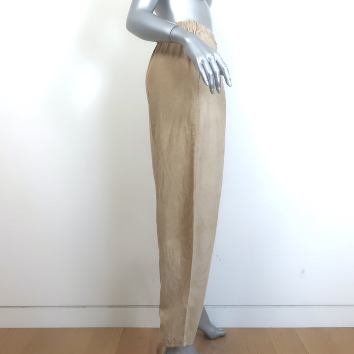 Cortana Button Down Shirt &amp; Pants Set Beige Silk Size 40