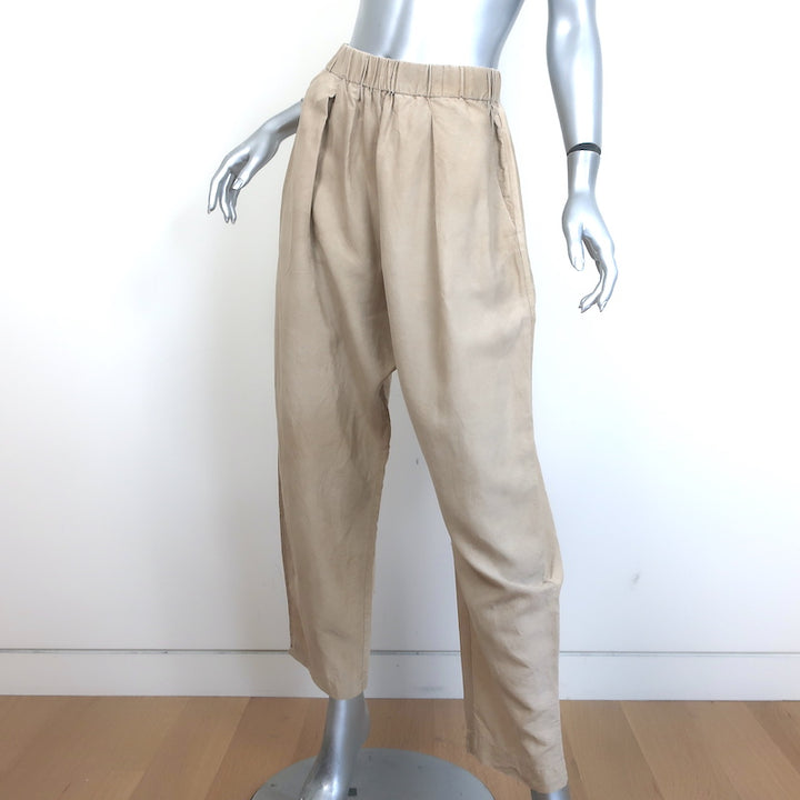 Cortana Button Down Shirt &amp; Pants Set Beige Silk Size 40