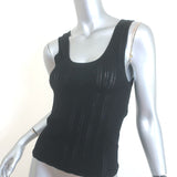 Veronica Beard Galli Tank Top Black Pointelle Knit Size Small