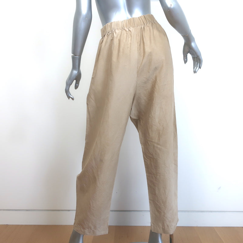 Cortana Button Down Shirt &amp; Pants Set Beige Silk Size 40