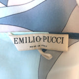 Emilio Pucci asymmetric draped blouse in multicolor printed silk, size US 6 — pre-owned, gently worn luxury piece