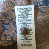 THE GREAT The Moorland Puff Sleeve Top Brown Printed Cotton Poplin Size 1