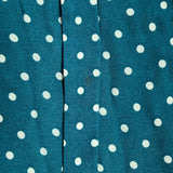 Zimmermann Flutter Sleeve Belted Polka Dot Dress Teal Crepe Size 0