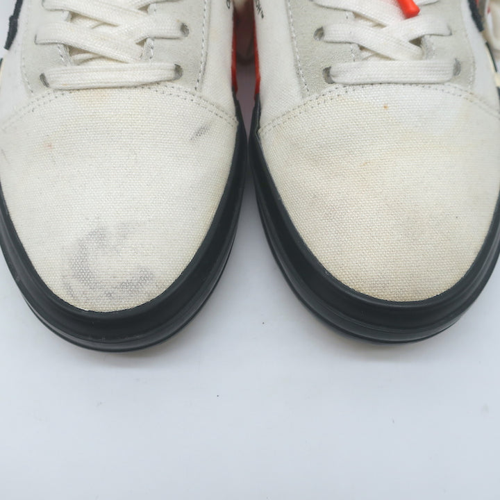 Off-White c/o Virgil Abloh Vulcanized Low Top Sneakers White Canvas Size 39