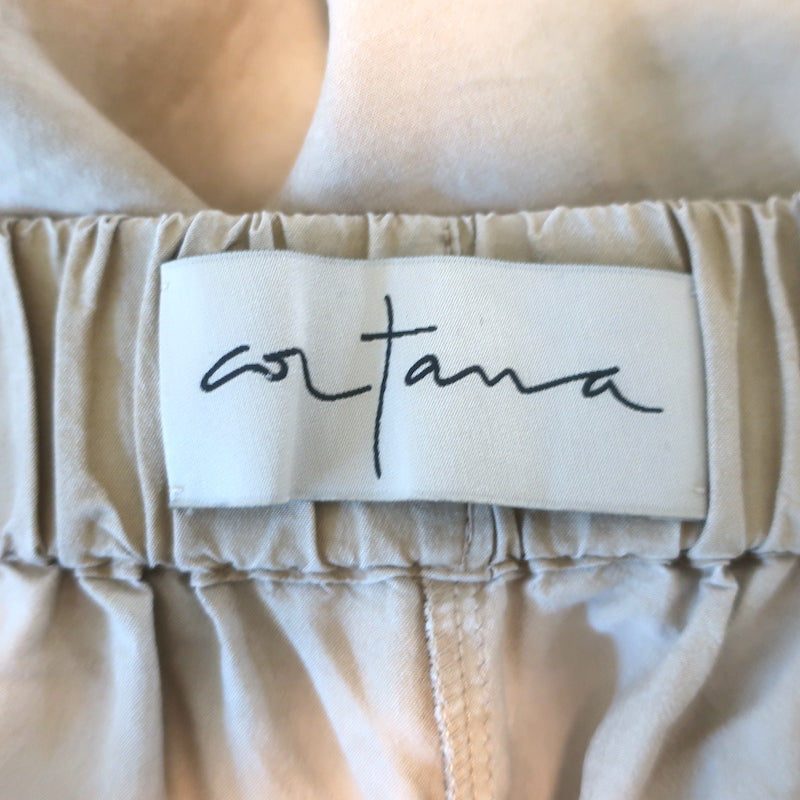 Cortana Button Down Shirt &amp; Pants Set Beige Silk Size 40