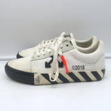 Off-White c/o Virgil Abloh Vulcanized Low Top Sneakers White Canvas Size 39
