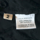 Ulla Johnson Emma Blouse Navy Embroidered Silk Size 2 Tassel Tie Top NEW