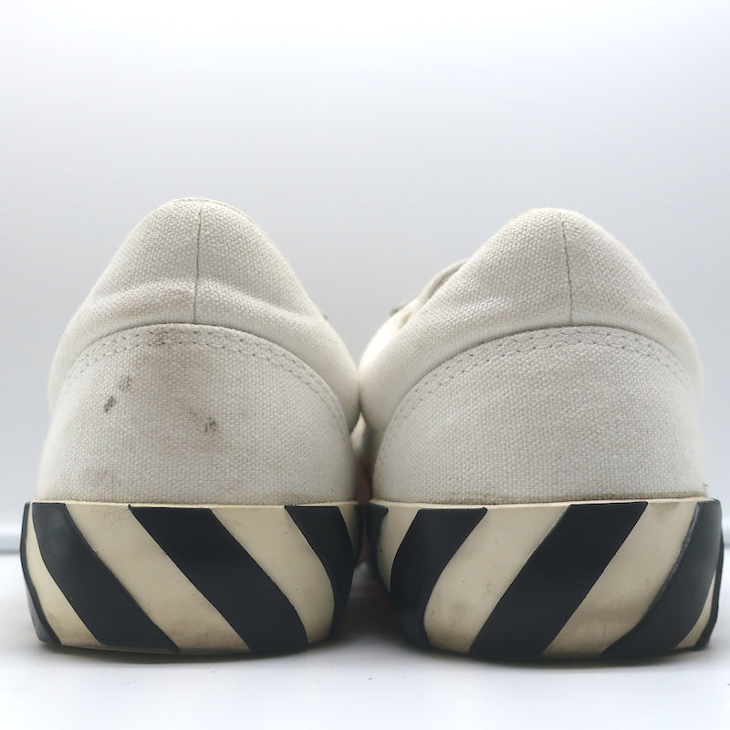 Off-White c/o Virgil Abloh Vulcanized Low Top Sneakers White Canvas Size 39