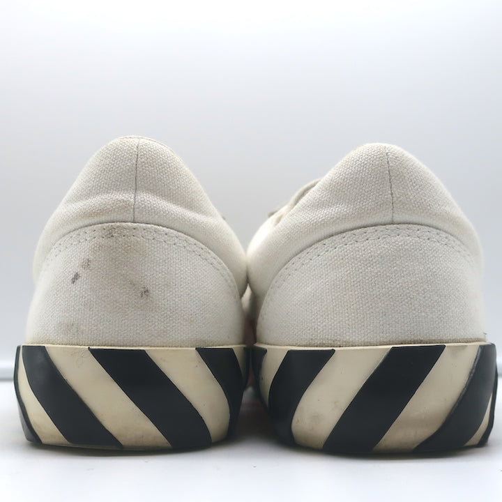 Off-White c/o Virgil Abloh Vulcanized Low Top Sneakers White Canvas Size 39