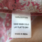 Bell Ruffle Top Pink Printed Cotton Size Small Sleeveless Blouse