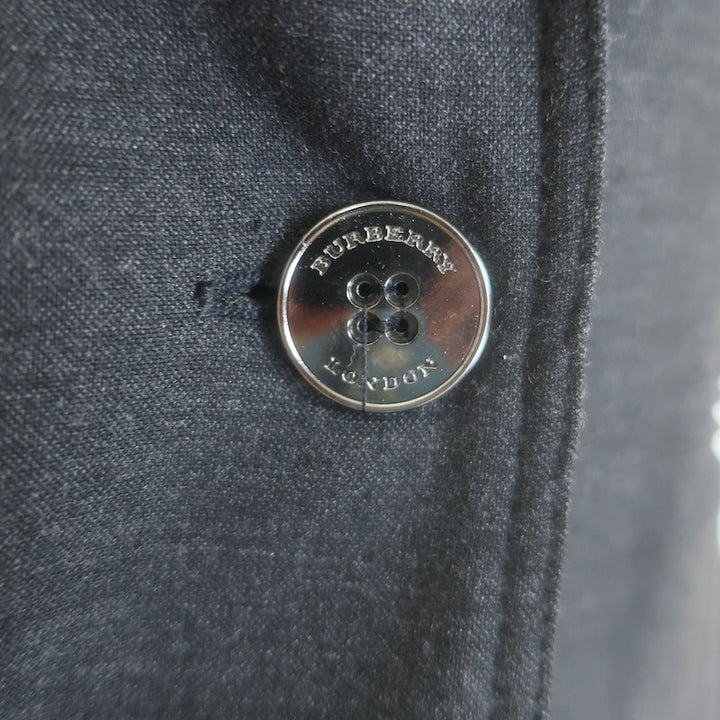 Burberry London Contrast-Front Blazer Charcoal/Black Stretch Jersey Size US 8