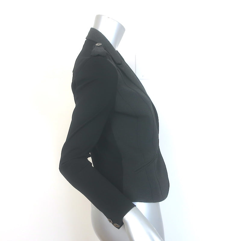 Burberry London Contrast-Front Blazer Charcoal/Black Stretch Jersey Size US 8