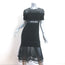 Jonathan Simkhai Short Sleeve Midi Dress Black Tulle-Trimmed Lace Size 4