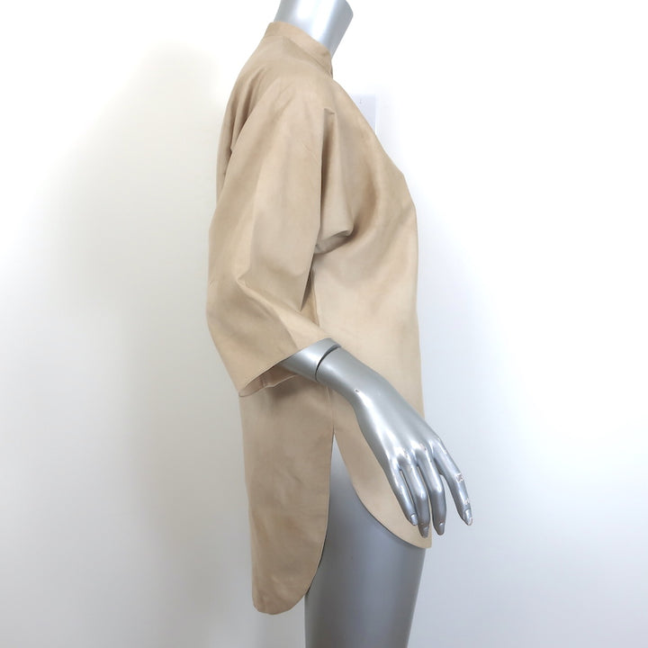 Cortana Button Down Shirt &amp; Pants Set Beige Silk Size 40