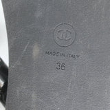 Chanel Crystal-CC Metallic Tweed Dad Sandals Black/Silver Size 36