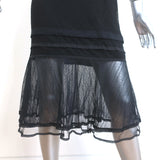 Jonathan Simkhai Short Sleeve Midi Dress Black Tulle-Trimmed Lace Size 4