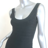 Herve Leger Leah Scoop Neck Bandage Mini Dress Black Size Extra Small