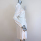 Chloe Front-Buttoned Long Sleeve Mini Dress Cream Crepe Size 36 NEW