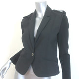 Burberry London Contrast-Front Blazer Charcoal/Black Stretch Jersey Size US 8